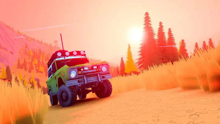 Over the Hill — обзор игры и внедорожник 4x4 на горной дороге